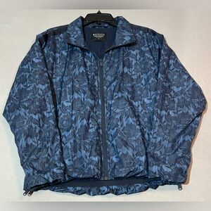 Athleta Sightseer Lace Jacket Windbreaker Women’s Medium Blue Floral Pockets